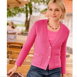 NWT Talbots Kate Cardigan in Pretty Pink, Size XL: The Perfect Cardigan